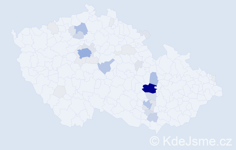 Příjmení: 'Bohatec', počet výskytů 133 v celé ČR
