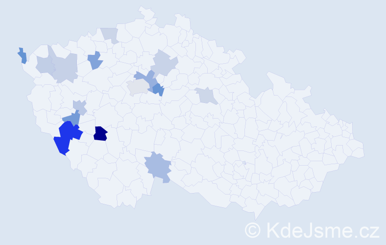 Příjmení: 'Šolová', počet výskytů 24 v celé ČR