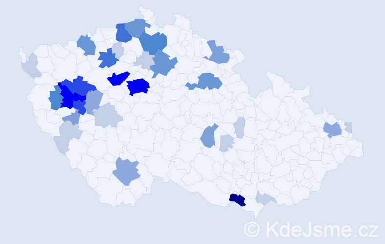 Příjmení: 'Saková', počet výskytů 113 v celé ČR
