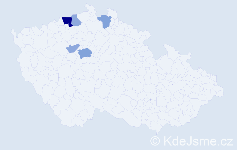 Příjmení: 'Bacil', počet výskytů 14 v celé ČR