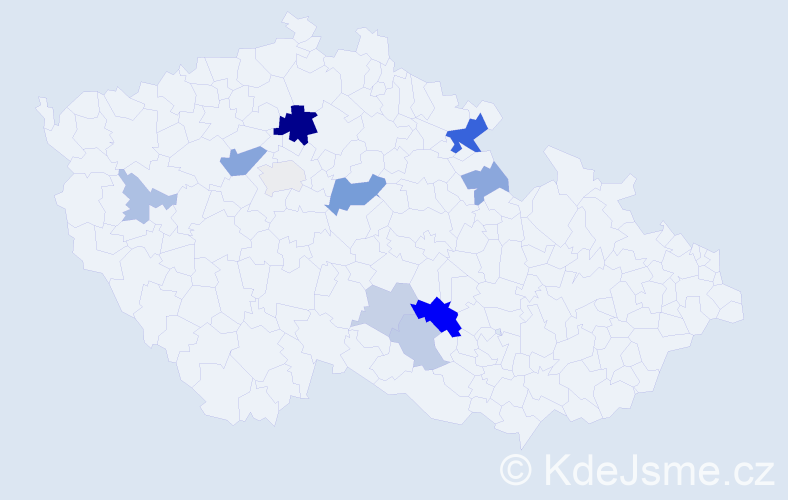 Příjmení: 'Lír', počet výskytů 26 v celé ČR