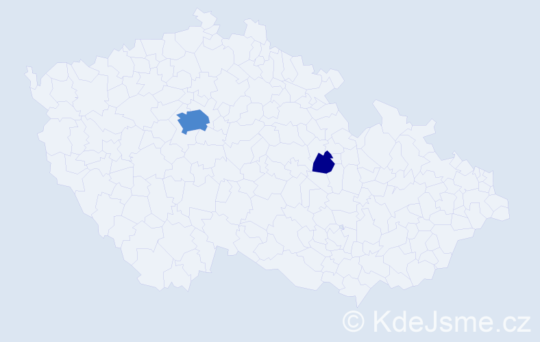 Příjmení: 'Kosla', počet výskytů 4 v celé ČR