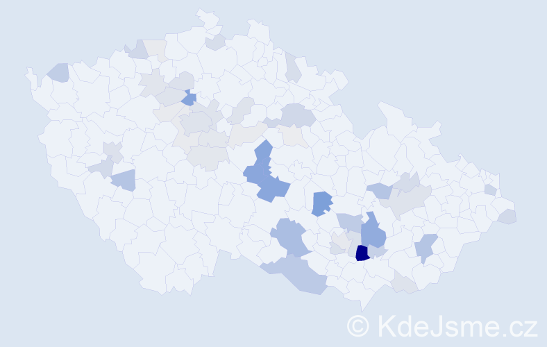 Příjmení: 'Menoušková', počet výskytů 135 v celé ČR