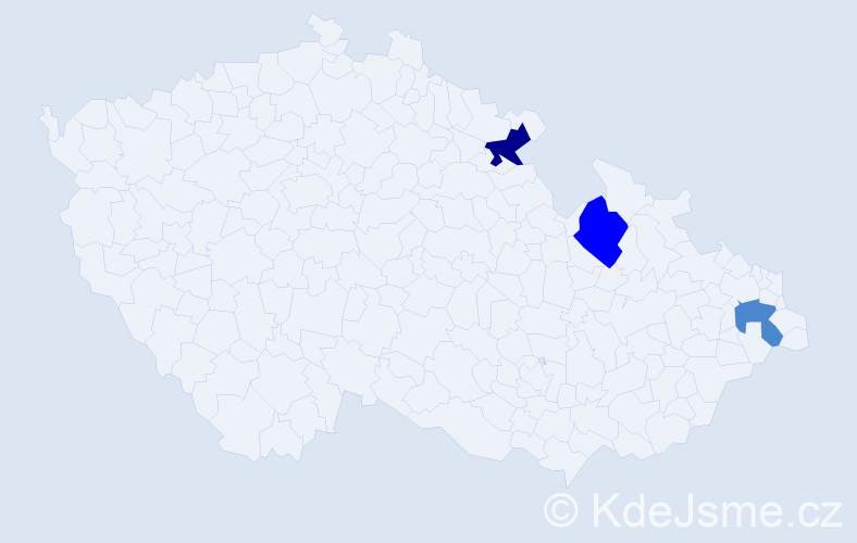 Příjmení: 'Parady', počet výskytů 6 v celé ČR