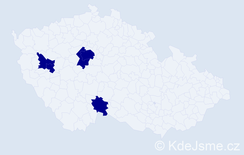 Příjmení: 'Sindelar', počet výskytů 5 v celé ČR