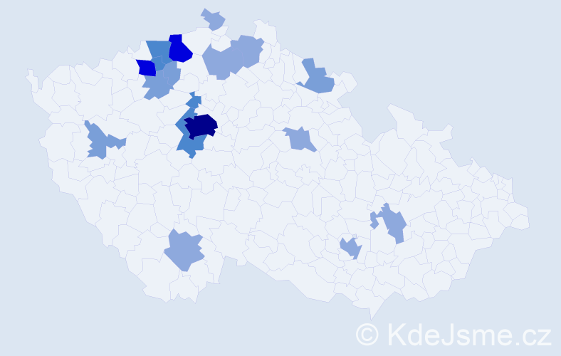 Příjmení: 'Rost', počet výskytů 46 v celé ČR