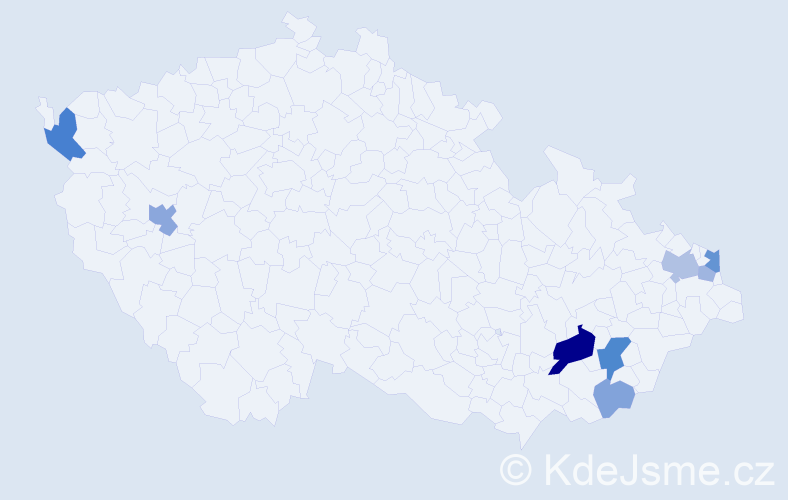 Příjmení: 'Puna', počet výskytů 18 v celé ČR