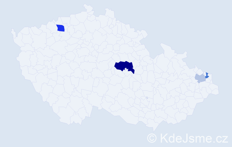 Příjmení: 'Kačmarská', počet výskytů 7 v celé ČR