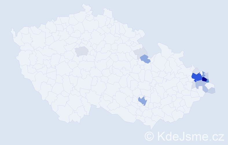 Příjmení: 'Burkotová', počet výskytů 72 v celé ČR
