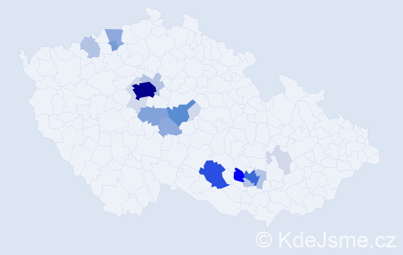 Příjmení: 'Touška', počet výskytů 78 v celé ČR
