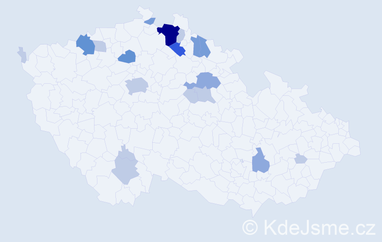 Příjmení: 'Hek', počet výskytů 46 v celé ČR