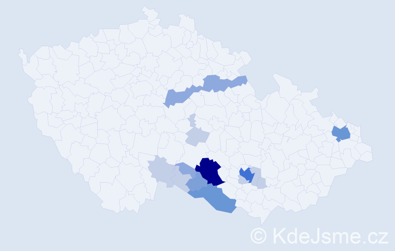 Příjmení: 'Klobasová', počet výskytů 41 v celé ČR