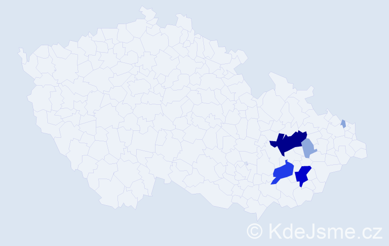 Příjmení: 'Kenša', počet výskytů 26 v celé ČR
