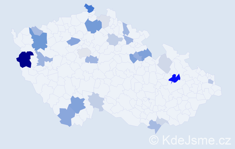 Příjmení: 'Gabrišková', počet výskytů 62 v celé ČR