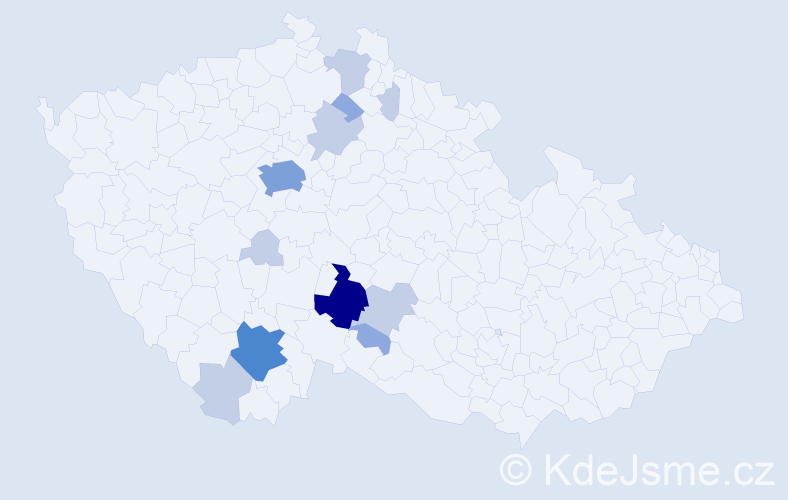 Příjmení: 'Trkolová', počet výskytů 29 v celé ČR