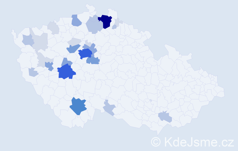 Příjmení: 'Nešverová', počet výskytů 89 v celé ČR