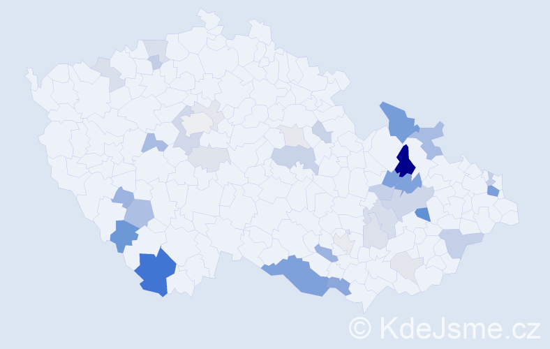 Příjmení: 'Harenčák', počet výskytů 104 v celé ČR