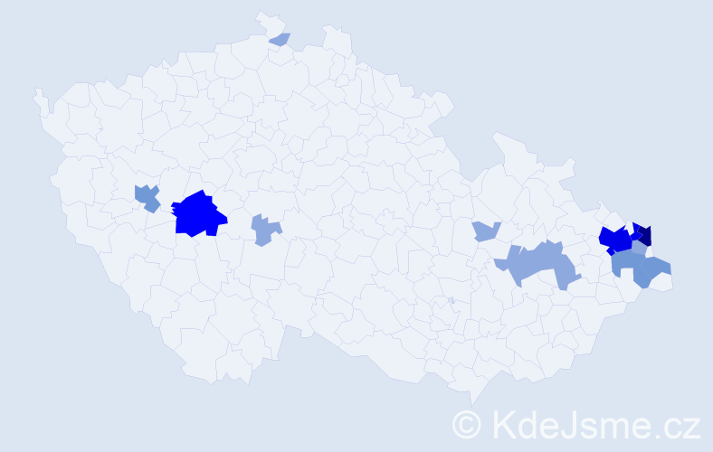 Příjmení: 'Stračánková', počet výskytů 32 v celé ČR