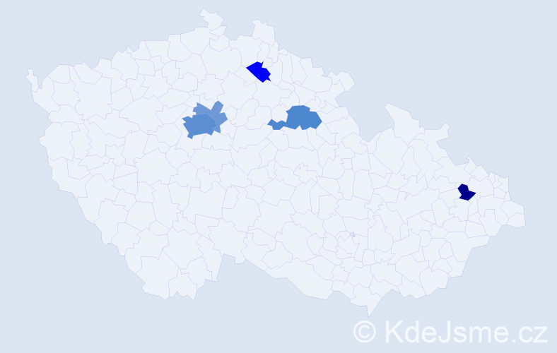 Příjmení: 'Kuncman', počet výskytů 16 v celé ČR