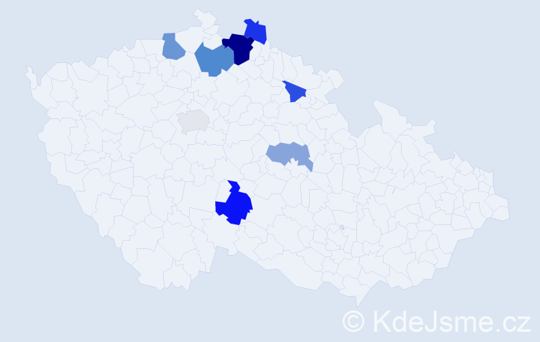 Příjmení: 'Toločko', počet výskytů 16 v celé ČR