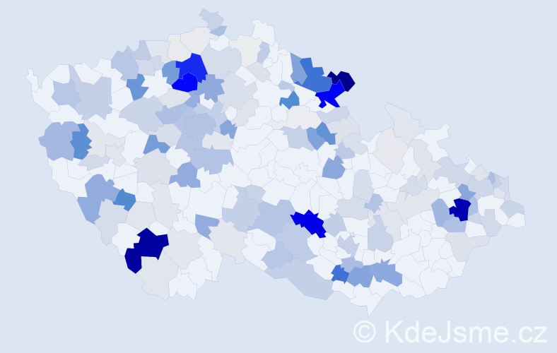 Příjmení: 'Rosa', počet výskytů 571 v celé ČR