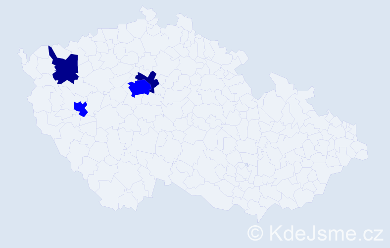 Příjmení: 'Mažerik', počet výskytů 6 v celé ČR