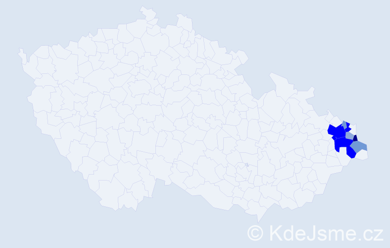 Příjmení: 'Křivoňová', počet výskytů 23 v celé ČR