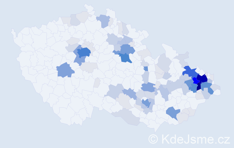 Příjmení: 'Demlová', počet výskytů 366 v celé ČR