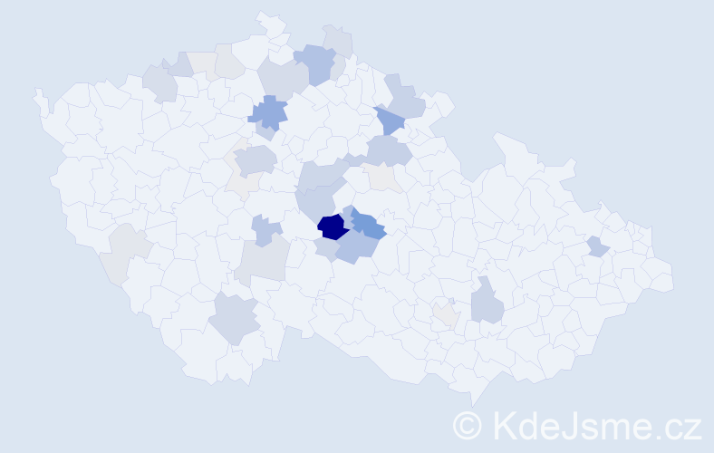 Příjmení: 'Dušátková', počet výskytů 131 v celé ČR