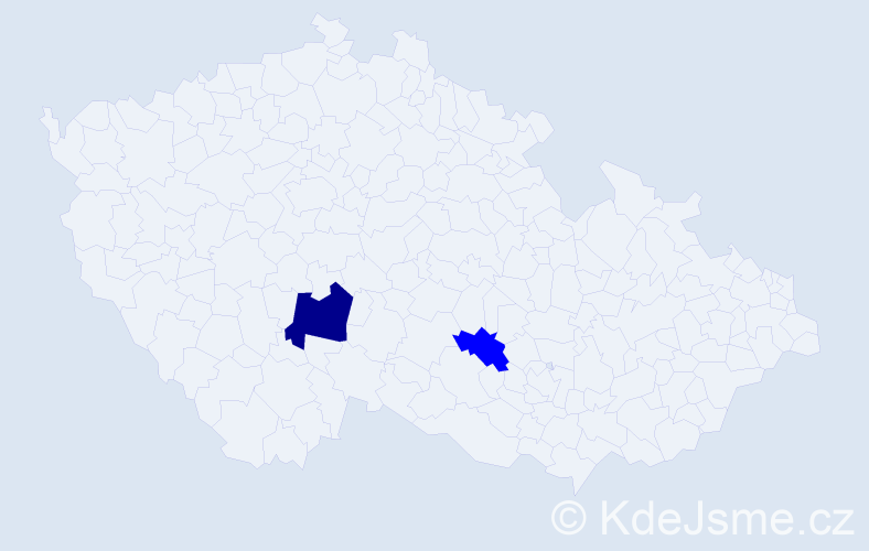 Příjmení: 'Bočová', počet výskytů 5 v celé ČR