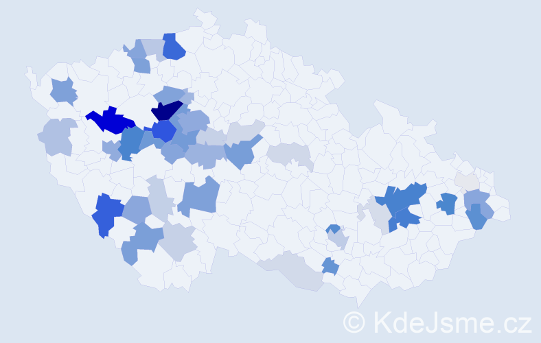 Příjmení: 'Kimlová', počet výskytů 167 v celé ČR