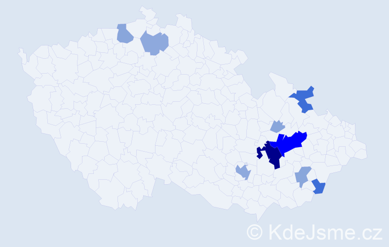 Příjmení: 'Čundrlová', počet výskytů 34 v celé ČR