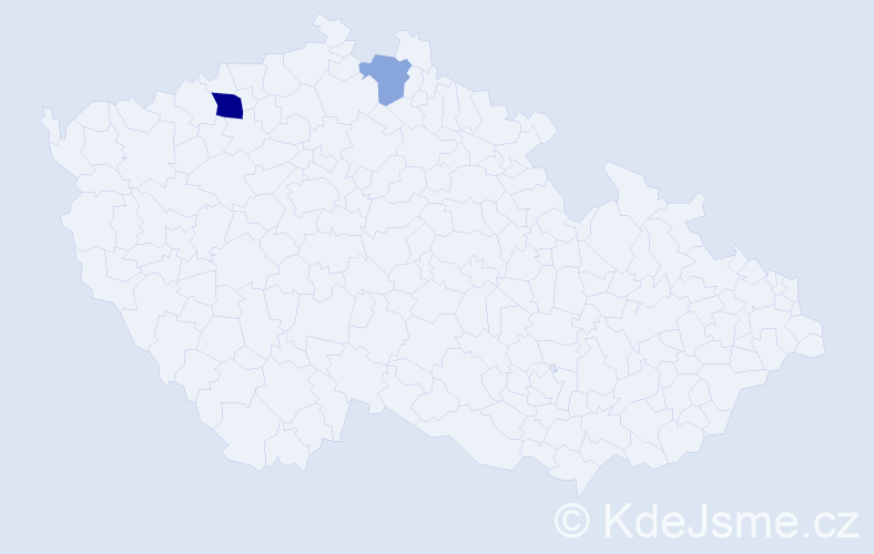 Příjmení: 'Kuzebouchová', počet výskytů 8 v celé ČR