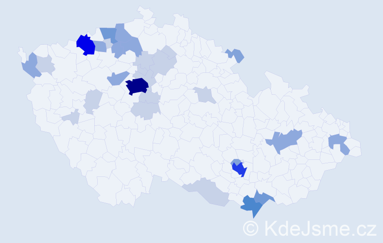 Příjmení: 'Mešková', počet výskytů 79 v celé ČR