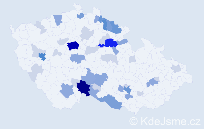Příjmení: 'Krafková', počet výskytů 124 v celé ČR