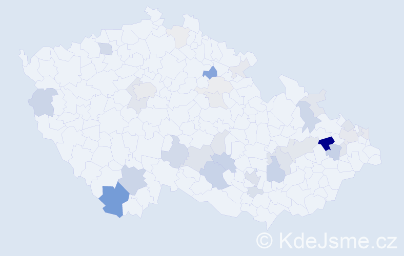 Příjmení: 'Foltin', počet výskytů 89 v celé ČR