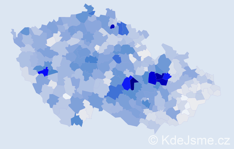 Příjmení: 'Havlíček', počet výskytů 5187 v celé ČR