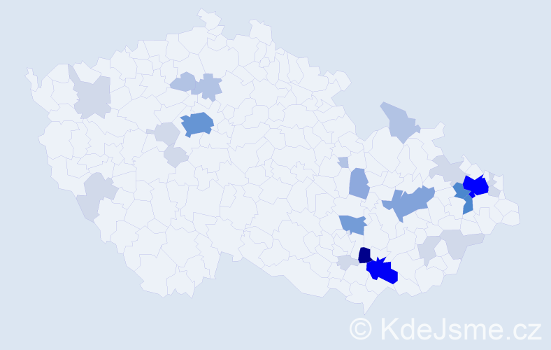Příjmení: 'Martinásek', počet výskytů 93 v celé ČR