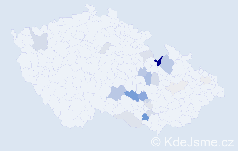 Příjmení: 'Rouča', počet výskytů 54 v celé ČR