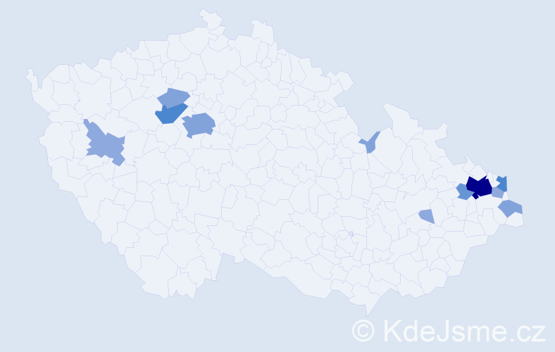 Příjmení: 'Pinčák', počet výskytů 31 v celé ČR