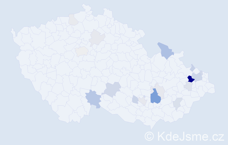 Příjmení: 'Gurková', počet výskytů 54 v celé ČR