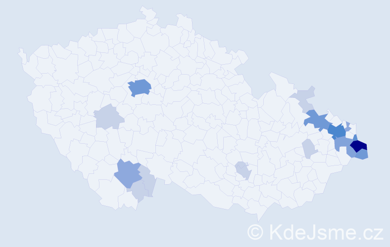 Příjmení: 'Čudek', počet výskytů 49 v celé ČR