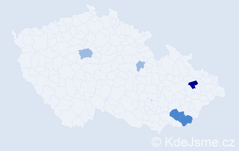 Příjmení: 'Elknerová', počet výskytů 10 v celé ČR