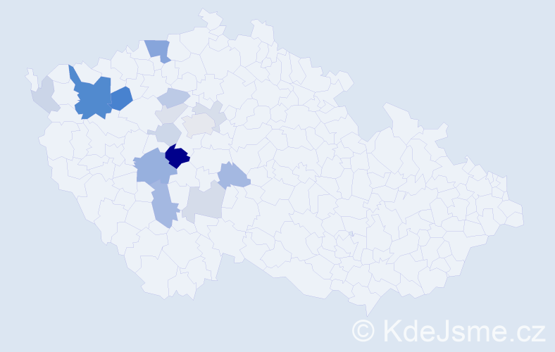 Příjmení: 'Kordule', počet výskytů 37 v celé ČR