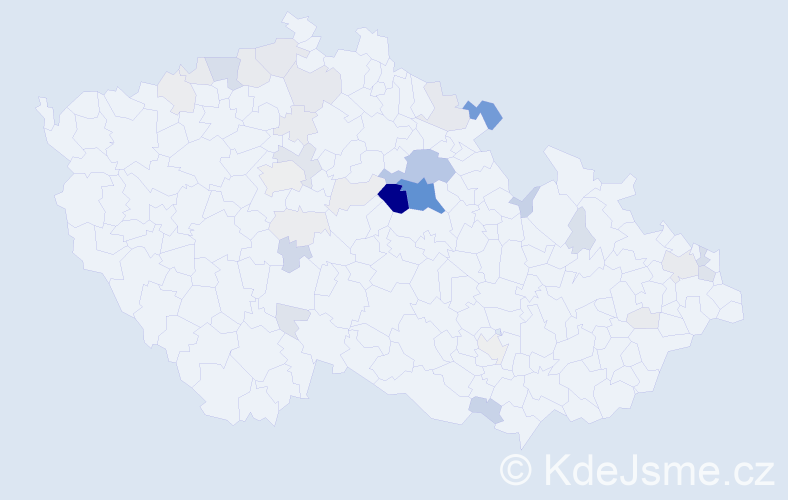 Příjmení: 'Panchártek', počet výskytů 153 v celé ČR