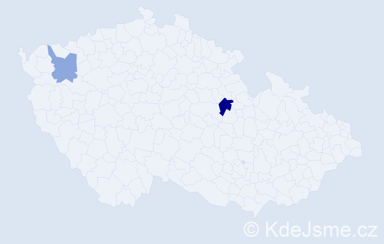 Příjmení: 'Blessing', počet výskytů 3 v celé ČR