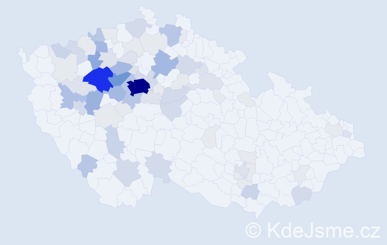 Příjmení: 'Zusková', počet výskytů 266 v celé ČR