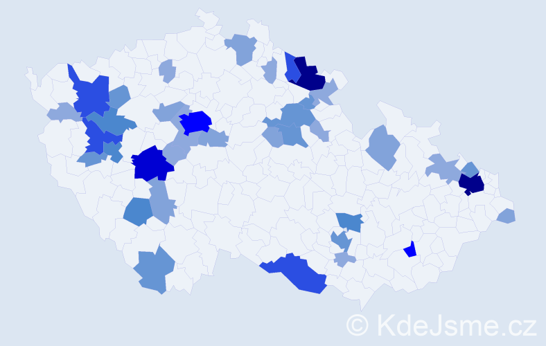 Příjmení: 'Bischof', počet výskytů 118 v celé ČR