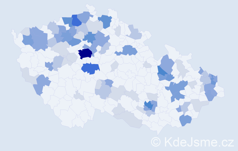 Příjmení: 'Milková', počet výskytů 245 v celé ČR