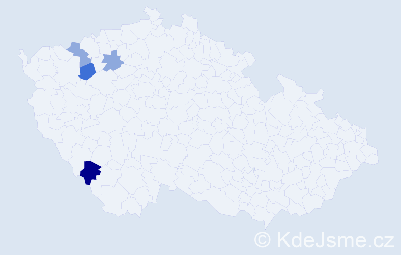Příjmení: 'Sobčiak', počet výskytů 5 v celé ČR